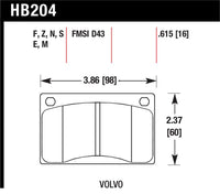 Hawk 90-93 Volvo 240 / 75-89 Volvo 245 HT-10 Race Front Brake Pads