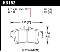 Hawk 1999-2004 Ford Mustang Base 3.8 HPS 5.0 Rear Brake Pads