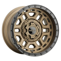 Weld Off-Road Crux 17x9in / 8x180 BP / ET 0 / 124.3mm Bore - Satin Bronze / Satin Black Ring Wheel