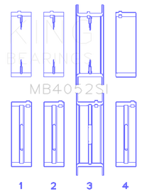 King Engine Bearings Ford 232 (3.8L) (Size +0.25mm) Main Bearing Set