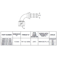 Mishimoto 45-Degree Push Lock Fitting -10AN
