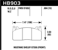 Hawk 15-17 Ford Mustang Shelby GT350/GT350R DTC-30 Front Race Pads