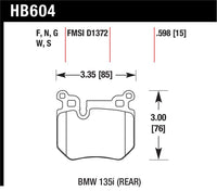 Hawk BMW 135i DTC-30 Race Rear Brake Pads
