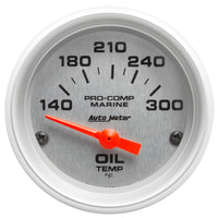 Autometer Marine Silver Ultra-Lite 2-1/16in Electric Oil Temperature Gauge 140-300 Deg F
