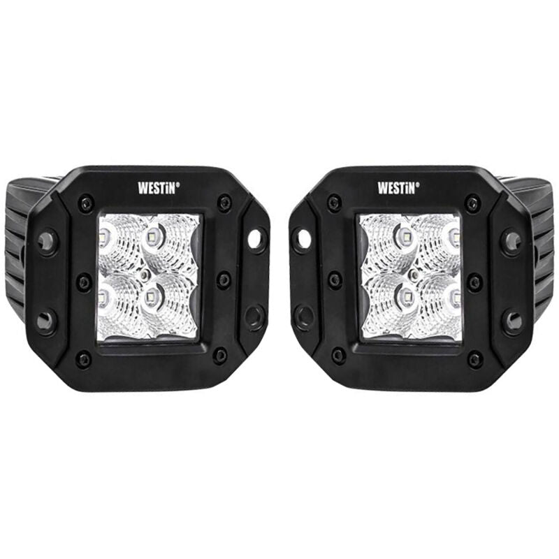 Westin FM4Q 3W Osram w/mounting hardware and pigtail connectors (set of 2) - Black