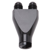 Russell Performance Billet Y-Block Adapter 3/8in SAE Quick Disconnect (2) -6AN Male Flare Black