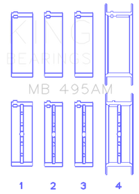 King Infiniti/Nissan 181CI 3.0L VG30DE/TT V6/122CI 2.0L VG20DET V6 (Size STD) Main Bearing Set