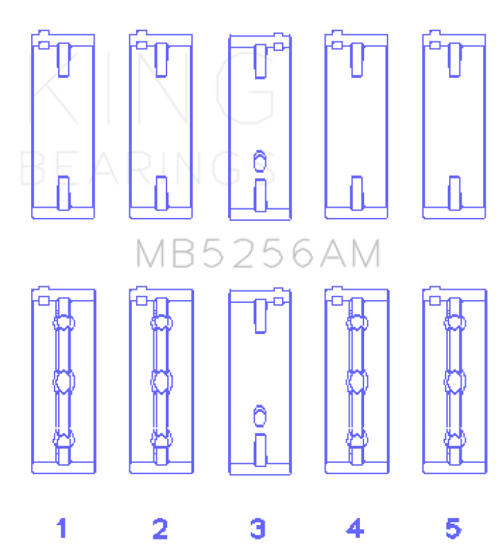 King Engine Bearings Hyundai Lantra 1600 (Size +0.75mm) Main Bearing Set