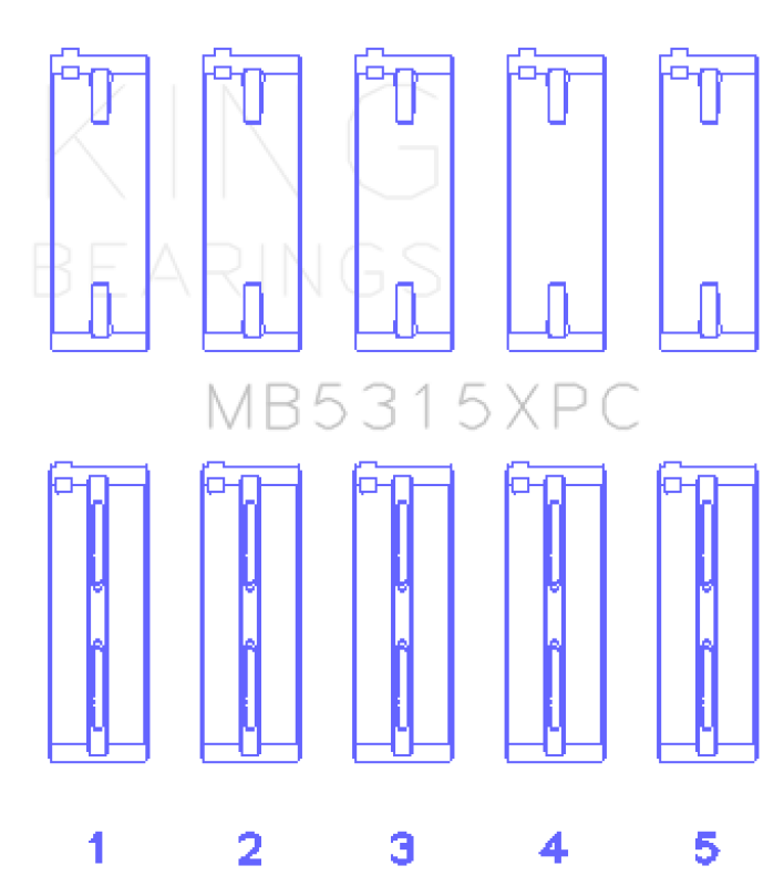 King 1992+ Mitsubishi 4G63/4G64 EVO I-IV (Size 0.25) Coated Performance Main Bearing Set