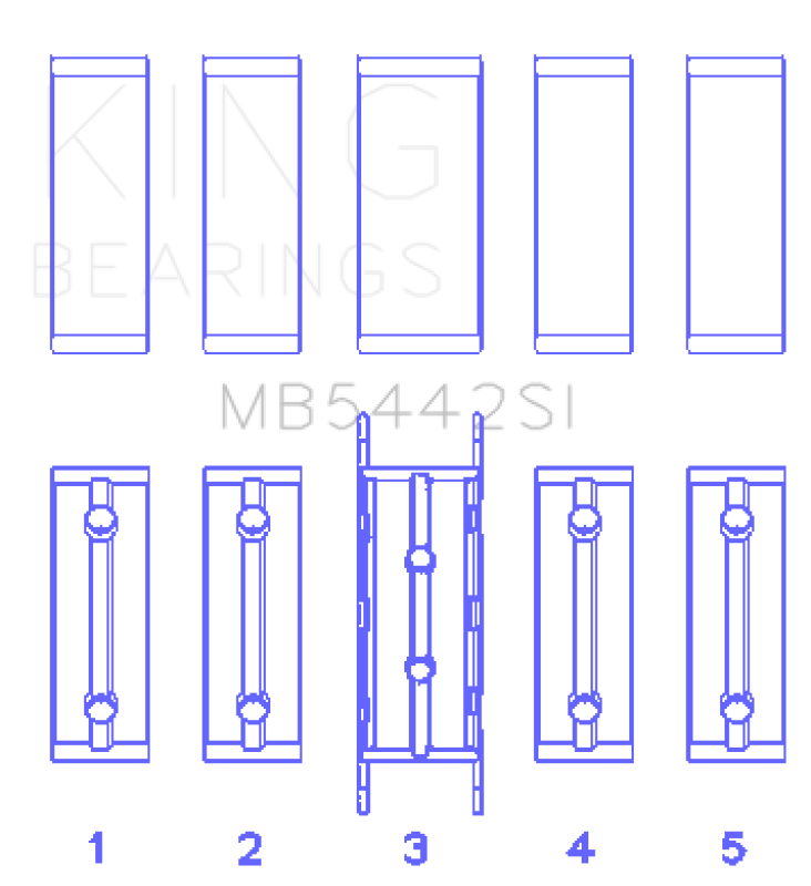 King Ford/Mazda Duratec 2.0/2.3 DOHC (Size 0.25) Silicon Bi-Metal Aluminum Main Bearing Set