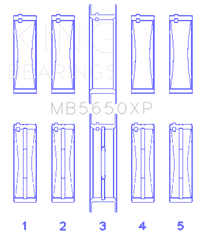 King Engine Bearings Ford 370ci/429ci/460ci 16v OHV Crankshaft Main Bearing Set (Set of 5)