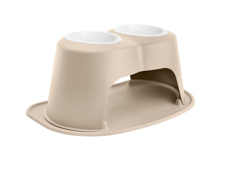 WeatherTech Pet Feeding System Double High 64oz 10in. Poly Bowl - Tan