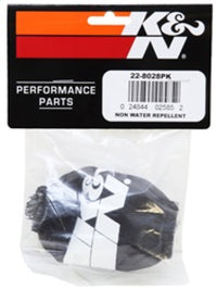 K&N Universal PreCharger Round Tapered Air Filter Wrap Black 3in Base ID x 2in Top ID x 3in H