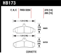 Hawk 84-87 Chevy Corvette 5.7 HPS Street Front Brake Pads
