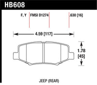 Hawk 2007-2011 Dodge Nitro R/T HPS 5.0 Rear Brake Pads