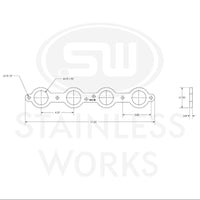 Stainless Works Chevrolet LS1/LS6 Round Port Header 304SS Exhaust Flanges 1-7/8in Primaries