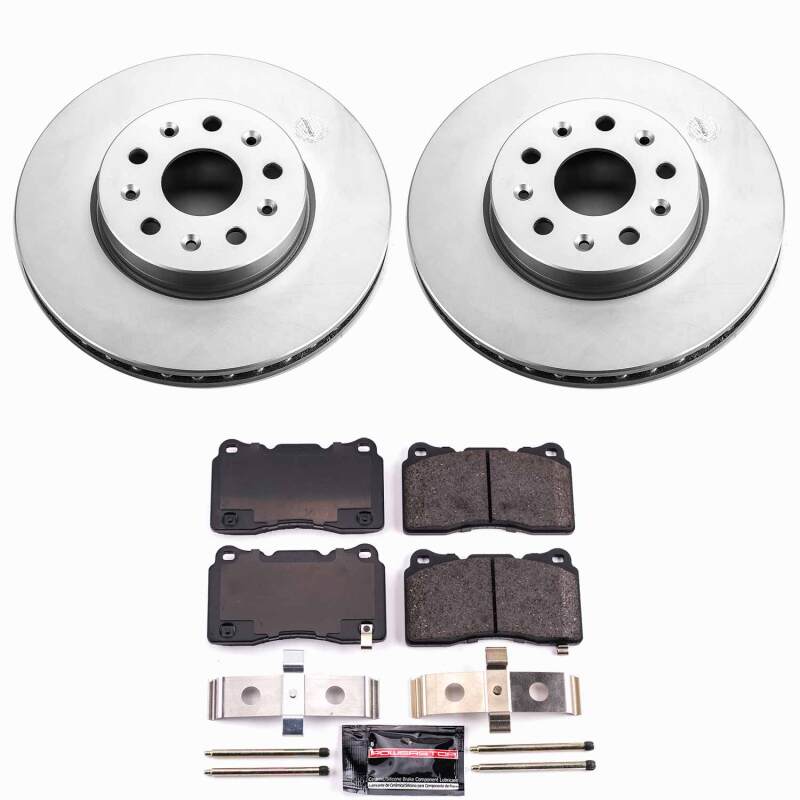 Power Stop 14-19 Cadillac CTS Front Z23 Coated Brake Kit