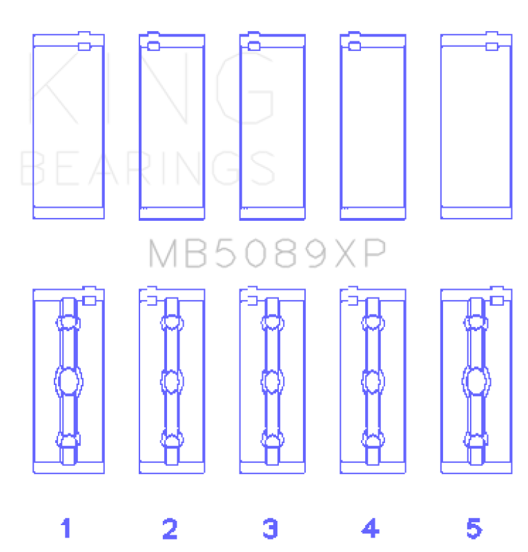 King Engine Bearings Toyota 1Rz/2Rz/3Rz (Size +0.50mm) Main Bearing Set