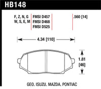 Hawk 89-93 Mazda Miata/MX-5 1.6L Black Race Front Brake Pads