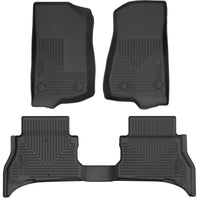 Husky Liners 21-26 Jeep Wrangler JL 4XE (4dr) WeatherBeater Front & 2nd Row Floor Liners - Black