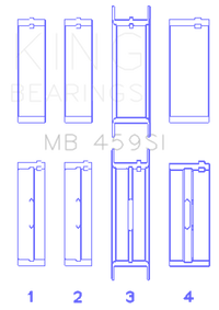 King Engine Bearings Ford V-6 183. (Size +0.25mm) Main Bearing Set