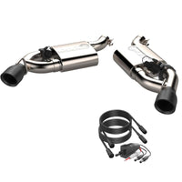 QTP 2016-2024 Chevrolet Camaro SS QTP Screamer Axle Back Dual Tip Bumper Black Tips