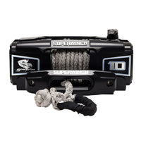 Superwinch 10000 LBS 12V DC 3/8in x 54ft Synthetic Rope Scorpion 10000SR Winch - Black Powdercoat