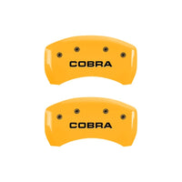 MGP Rear set 2 Caliper Covers Engraved Rear Cobra Yellow finish black ch