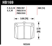 Hawk Nissan 810/240Z/260Z/280Z/620 / Toyota Corona/Cressida/Crown/PU DTC-70 Front Race Brake Pads