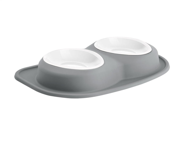 WeatherTech Pet Feeding System Double Low 64oz 3in. Poly Bowl - Dark Grey