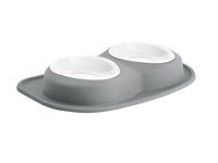 WeatherTech Pet Feeding System Double Low 64oz 3in. Poly Bowl - Dark Grey