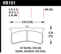 Hawk Wilwood SL AP Racing Outlaw .8 Inch Super-lite DTC-30 Brake Pad Set