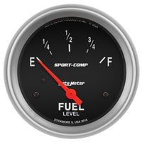 Autometer Sport-Comp 2 5/8in 24ohm-33ohm Fuel Level Gauge