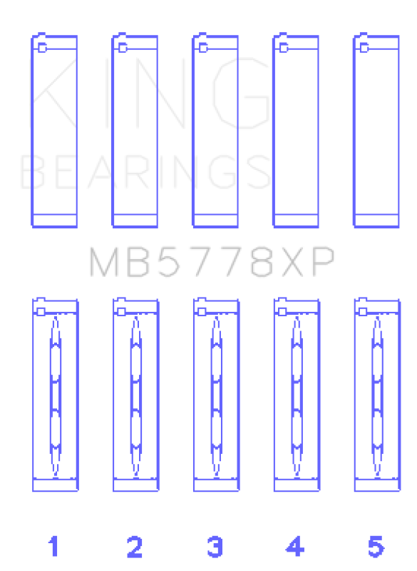 King Engine Bearings Audi Byt/CDnc/Cczd/Cpsa (Size +0.25mm) Main Bearing Set