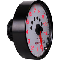 Autometer Spek-Pro Gauge Tachometer 5in 11K Rpm W/Shift Light & Peak Mem White/Black