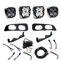 Baja Designs 23-25 Ford Super Duty Squadron Sport/SAE 2.0 Dual Fog Pocket Kit (Diving/Combo) - Clear