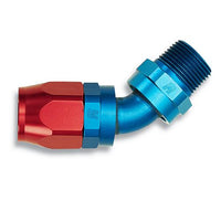 Russell Performance -10 AN Red/Blue 45 Degree Swivel Dry Sump Hose End (-8 Port 3/4in-16 Thread)