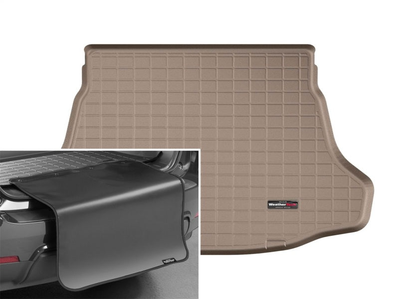 WeatherTech 2016+ Toyota Prius Cargo Liners w/ Bumper Protector - Tan (Fits w/ Spare Tire)