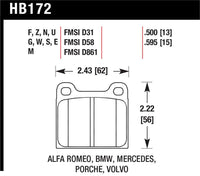 Hawk Alfa Romeo / Audi / Opel / Porsche / Saab / VW Blue 9012 Front Race Brake Pads