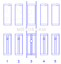 King Engine Bearings Chrysler/Mitsubishi 122ci 2.0L (Size STD) Main Bearing Set