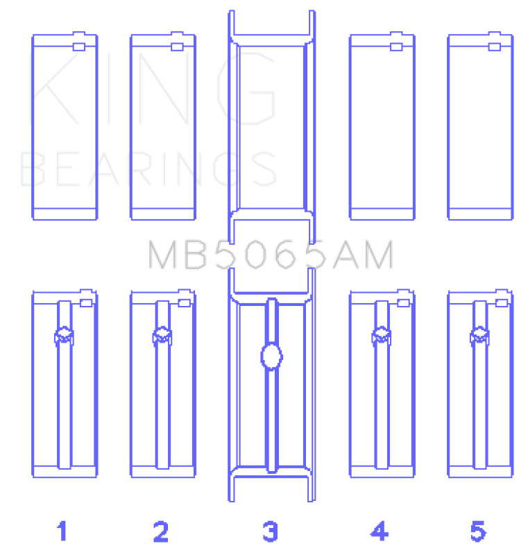 King Engine Bearings Chrysler/Mitsubishi 122ci 2.0L (Size 1.0) Main Bearing Set