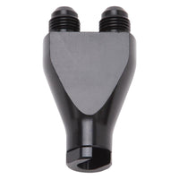 Russell Performance Billet Y-Block Adapter 3/8in SAE Quick Disconnect (2) -6AN Male Flare Black