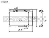 Koyo 14-19 Ford Fiesta ST 36mm Hyper Core + NFLO Triple Pass Radiator