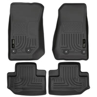 Husky Liners 11-18 Jeep Wrangler JK 2dr WeatherBeater Front & 2nd Row Floor Liners - Black