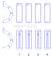 King Engine Bearings Chrysler 226 (3.7L) (Size +0.25mm) Main Bearing Set
