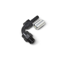 Russell Hose End Crimp On 10 Sae Port Male To -8 Hose 90 Deg Swivel Blk Anodized