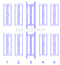 King Engine Bearings Ford 239/256/272/292 (Size .010) Crankshaft Main Bearing Set