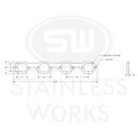 Stainless Works SBF Victor Senior Heads Square Port Header 304SS Exhaust Flanges 1-7/8in Primaries