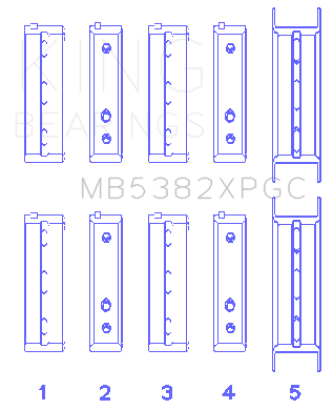 King Subaru EJ20/EJ22/EJ25 (Incl. Turbo) (Size 0.25) pMaxBlack Coated Main Bearing Set