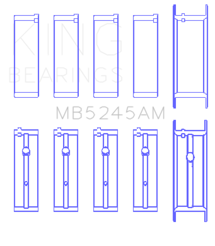 King 91-04 Nissan 146CI/2.4L KA24DE L4 / 89-97 146CI/2.4L KA24E L4  (Size +0.75) Main Bearing Set